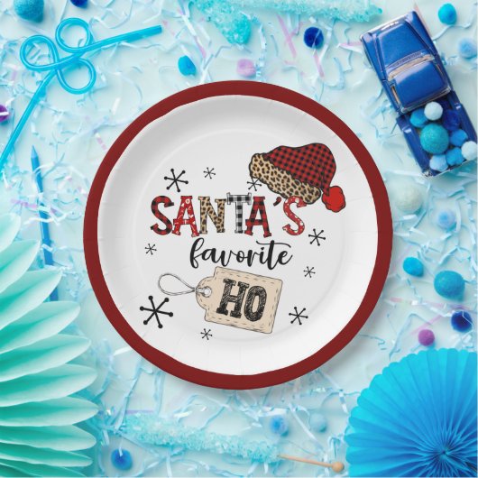Retro Santa's Lieblings-Ho! Christmas Pappteller (Party)