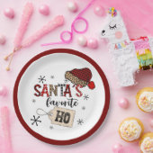 Retro Santa's Lieblings-Ho! Christmas Pappteller (Party)