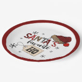 Retro Santa's Lieblings-Ho! Christmas Pappteller (Schrägansicht)