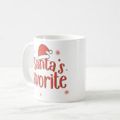 Retro Santas Lieblings-Typografie Kaffeetasse (Vorderseite Links)