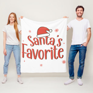 Retro Santas Lieblingstypografie Fleecedecke