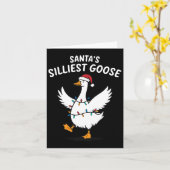 Retro Santa's Silmost Goose Weihnachtsgoose Albern Karte (Gelbe Blume)