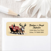 Retro Santa's Sleigh-Rücksendeadresse (Insitu)