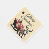 Retro Santa's Sleigh Serviette (Ecke)