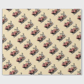 Retro Santa's Sleigh Weihnachtswrapping Paper Geschenkpapier (Flach)