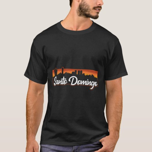 Retro Santo Domingo Dominikanische Republik Sunset T-Shirt (Vorderseite)