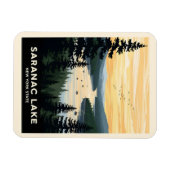 Retro Saranac Lake | New York Travel Magnet (Horizontal)