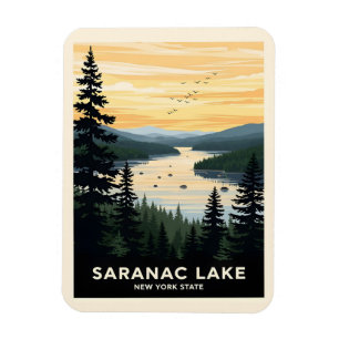Retro Saranac Lake Reisen nach New York Magnet