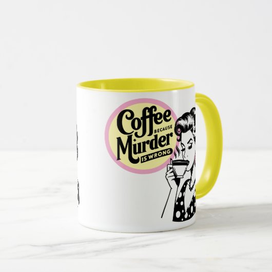 Retro Sarcastic Tasse - Kaffee Weil (VorderseiteRechts)