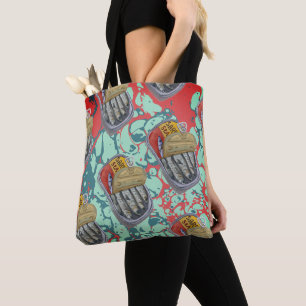 Retro-Sardinen-Dosen-Illustration Abstrakte Ölfarb Tasche