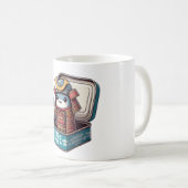 Retro-Sardinen-Samurai-Krieger-Tasse Kaffeetasse (VorderseiteRechts)