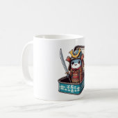 Retro-Sardinen-Samurai-Krieger-Tasse Kaffeetasse (Vorderseite Links)