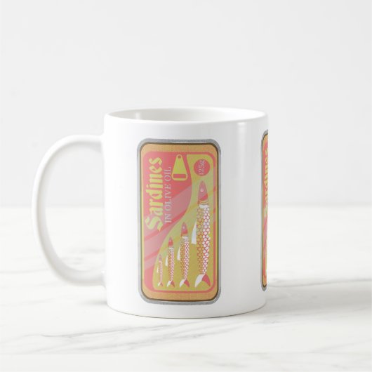 Retro-Sardinenposter Kaffeetasse (Links)