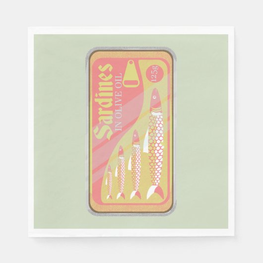 Retro-Sardinenposter Serviette (Vorderseite)