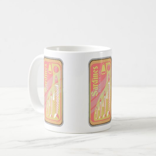 Retro Sardines Poster Kaffeetasse (Vorderseite Links)