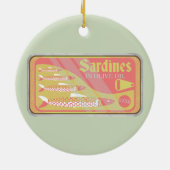 Retro Sardines Poster Keramik Ornament (Hinten)