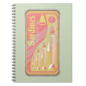 Retro Sardines Poster Notizblock (Vorderseite)