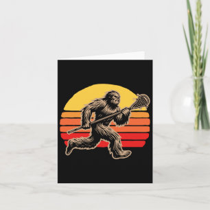 Retro Sasquatch Lax Bigfoot Lacrosse Vintag Vibe Karte