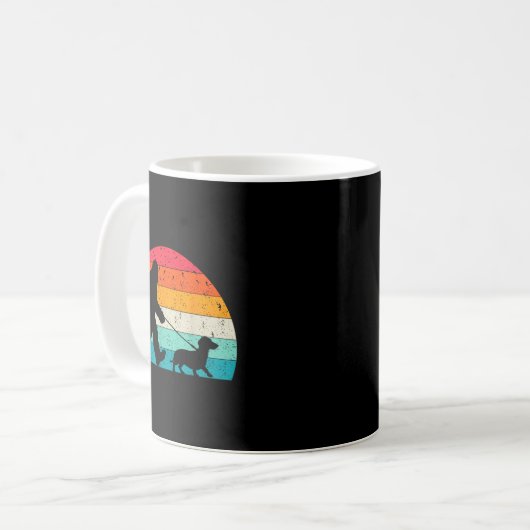 Retro Sasquatch Lover Doxie Wiener Dog Walker Bigf Kaffeetasse (Vorderseite Links)