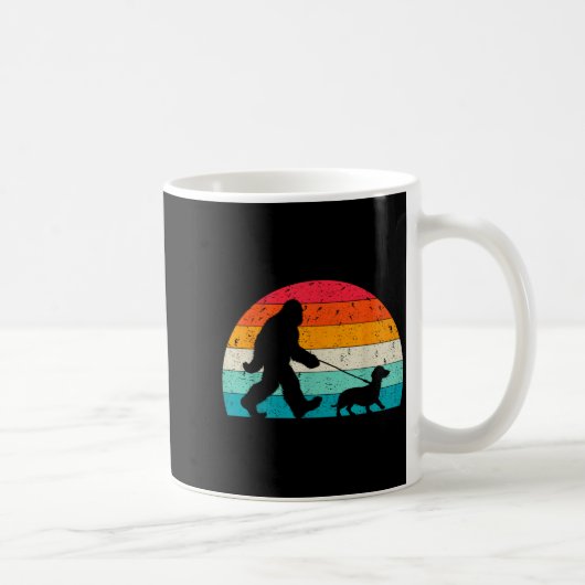 Retro Sasquatch Lover Doxie Wiener Dog Walker Bigf Kaffeetasse (Rechts)