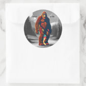 Retro Sasquatch Mysteriöse Zukunft Bigfoot Runder Aufkleber (Tasche)