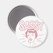 Retro Sassy Attitude Magnet (Vorderseite/Rückseite)