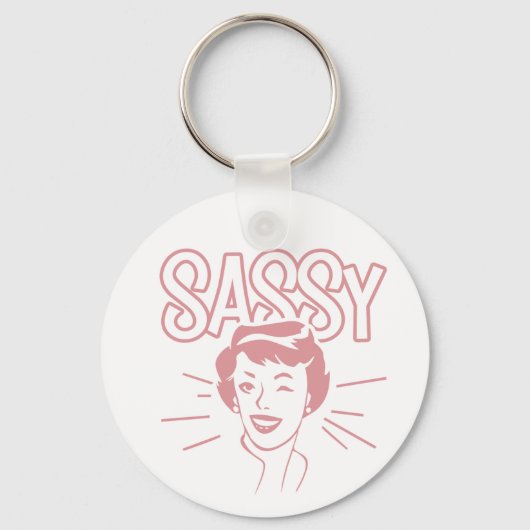 Retro Sassy Attitude Schlüsselanhänger (Vorderseite)