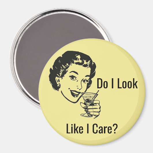 Retro Sassy Lady Design Magnet (Vorderseite/Rückseite)