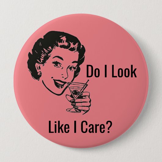 Retro-Sassy-Lady-Knopf Button (Vorderseite)