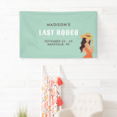 Retro Sassy Last Rodeo Pink Green Bachelorette Banner (Insitu)