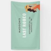 Retro Sassy Last Rodeo Pink Green Bachelorette Banner (Vertikal)