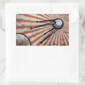 Retro-Satellit Rechteckiger Aufkleber (Tasche)