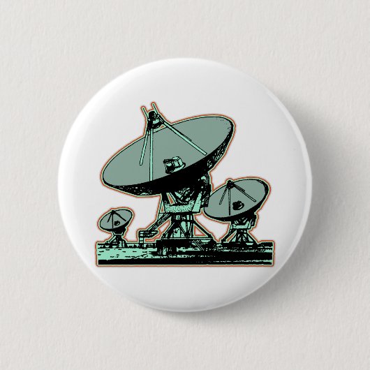 Retro Satellite Dish Graphic Button (Vorderseite)