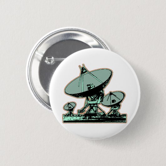 Retro Satellite Dish Graphic Button (Vorne & Hinten)