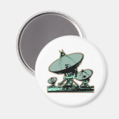 Retro Satellite Dish Graphic Magnet (Vorderseite/Rückseite)