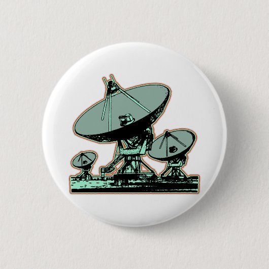 Retro-Satellitenschüssel-Grafik Button (Vorderseite)