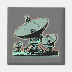 Retro-Satellitenschüssel-Grafik Magnet
