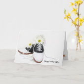 Retro Sattelschuhe mit weißer Halbkugel Karte (Gelbe Blume)