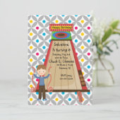 Retro Säulengang Skee Einladung (Stehend Vorderseite)