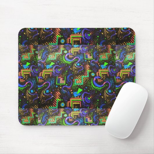 Retro Säulengang-Teppich-Entwurf Mousepad (Mit Mouse)