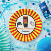 Retro Säulengang-Videospiel-Konsolen-Geburtstag Pappteller (Party)