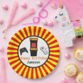 Retro Säulengang-Videospiel-Konsolen-Geburtstag Pappteller (Party)