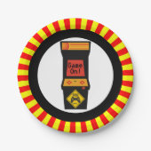 Retro Säulengang-Videospiel-themenorientierter Pappteller (Vorderseite)