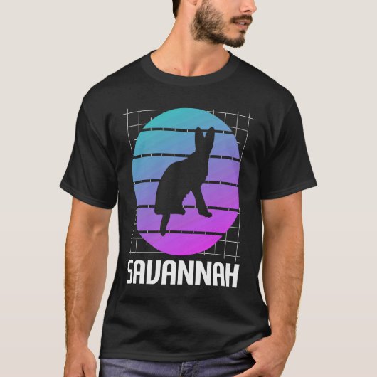 Retro-Savanne-Katze T-Shirt (Vorderseite)