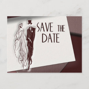 Retro Save-the-Date Ankündigungspostkarte