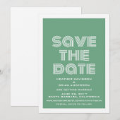 Retro Save the Date einladen, grün Einladung (Vorne/Hinten)