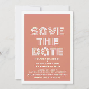 Retro Save the Date einladen, Orange
