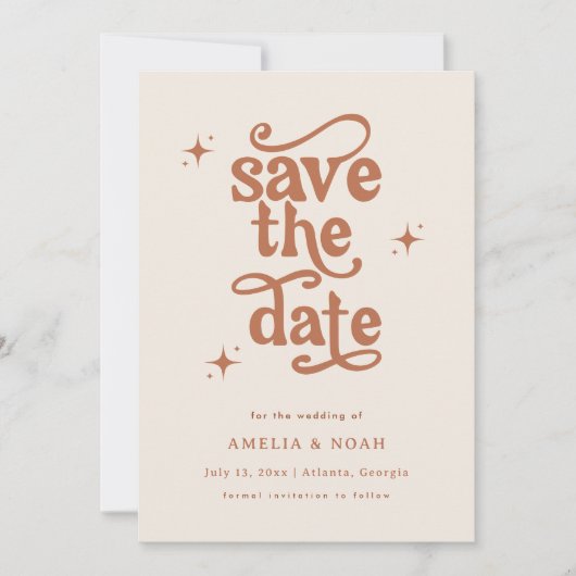 Retro Save the Date Einladung (Vorderseite)