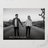 Retro Save the Date Foil Einladung Postkarte (Vorderseite)