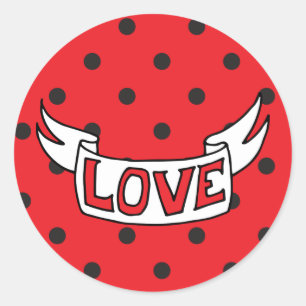 Retro-Save the Date-Liebe Runder Aufkleber